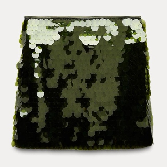 NWT ZARA KNIT MINI SKIRT WITH SEQUINS SIZE S - Picture 14 of 17